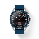 Tissot T-Touch Connect Solar Black Dial Blue Leather Strap Watch T121.420.47.051.06