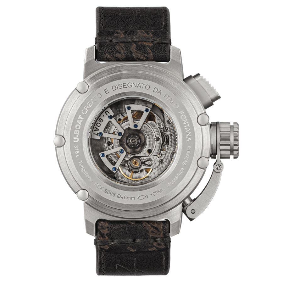 U-Boat 9605 Men's Chimera 46mm SS Black Automatic Watch 10ATM - Bijoux Eclore
