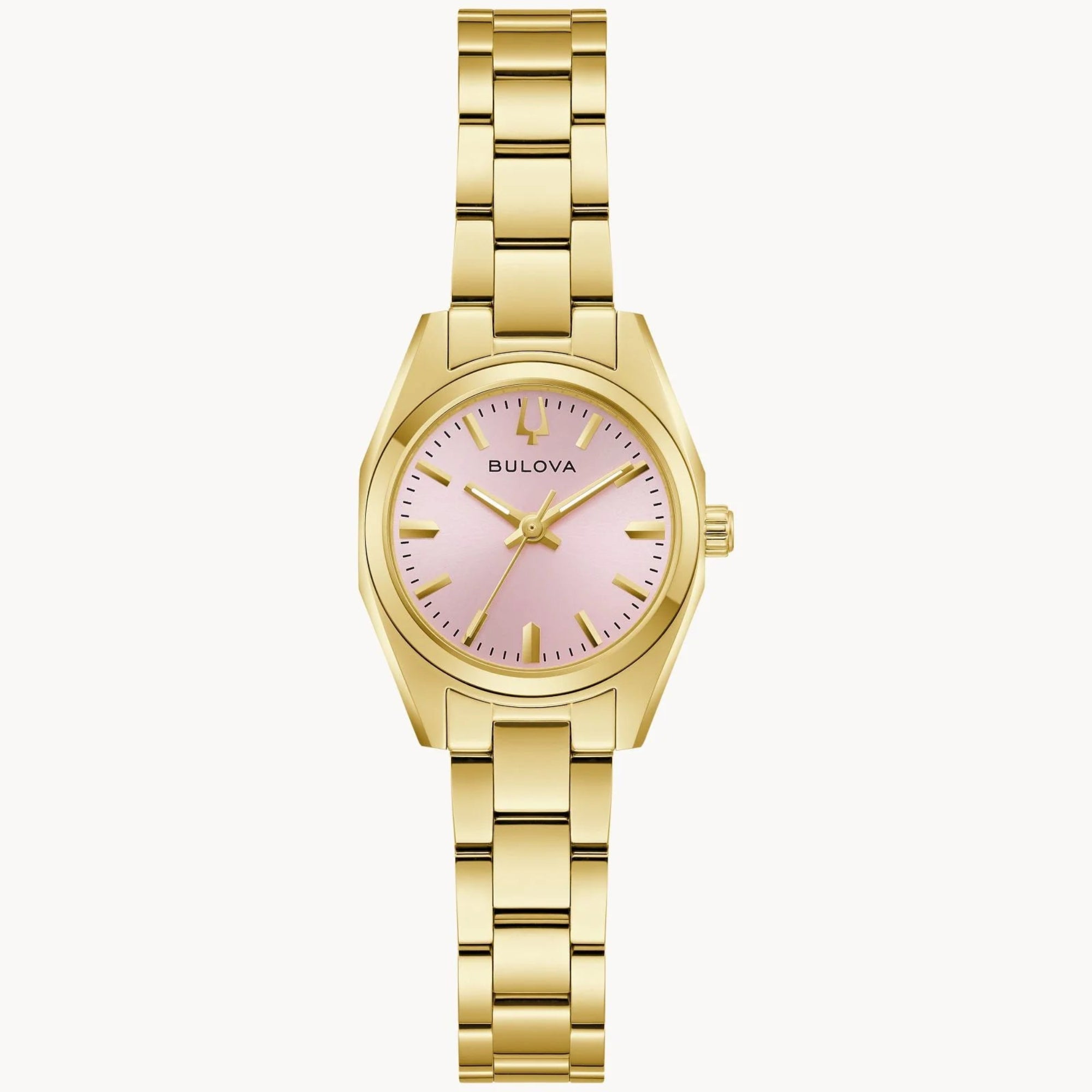 Bulova Surveyor Women's Gold-Tone Watch Pink Dial 97L187 - Bijoux Eclore