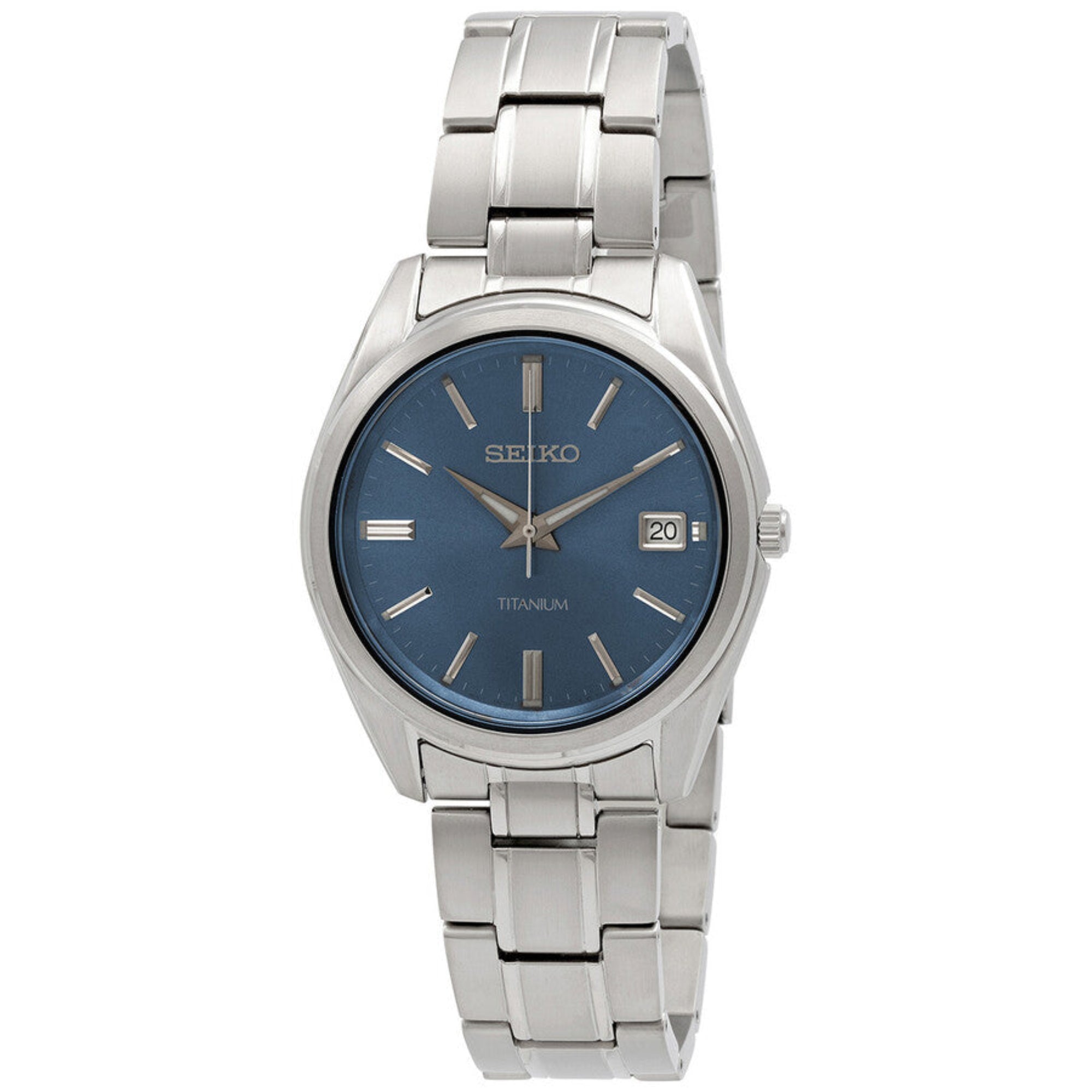 Seiko SUR371P1 Titanium Blue Dial Bracelet Watch - Bijoux Eclore