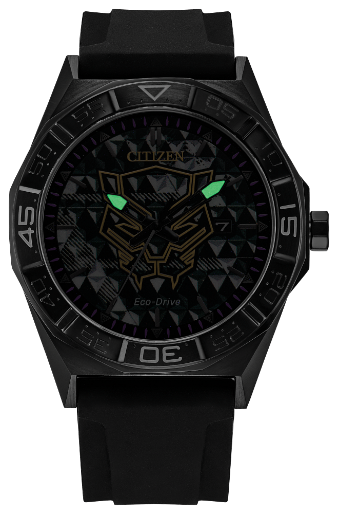 Citizen Eco-Drive Black Panther 60th Anniversary Stainless Steel Black/Green Dial Watch AW1858-03W - Bijoux Eclore