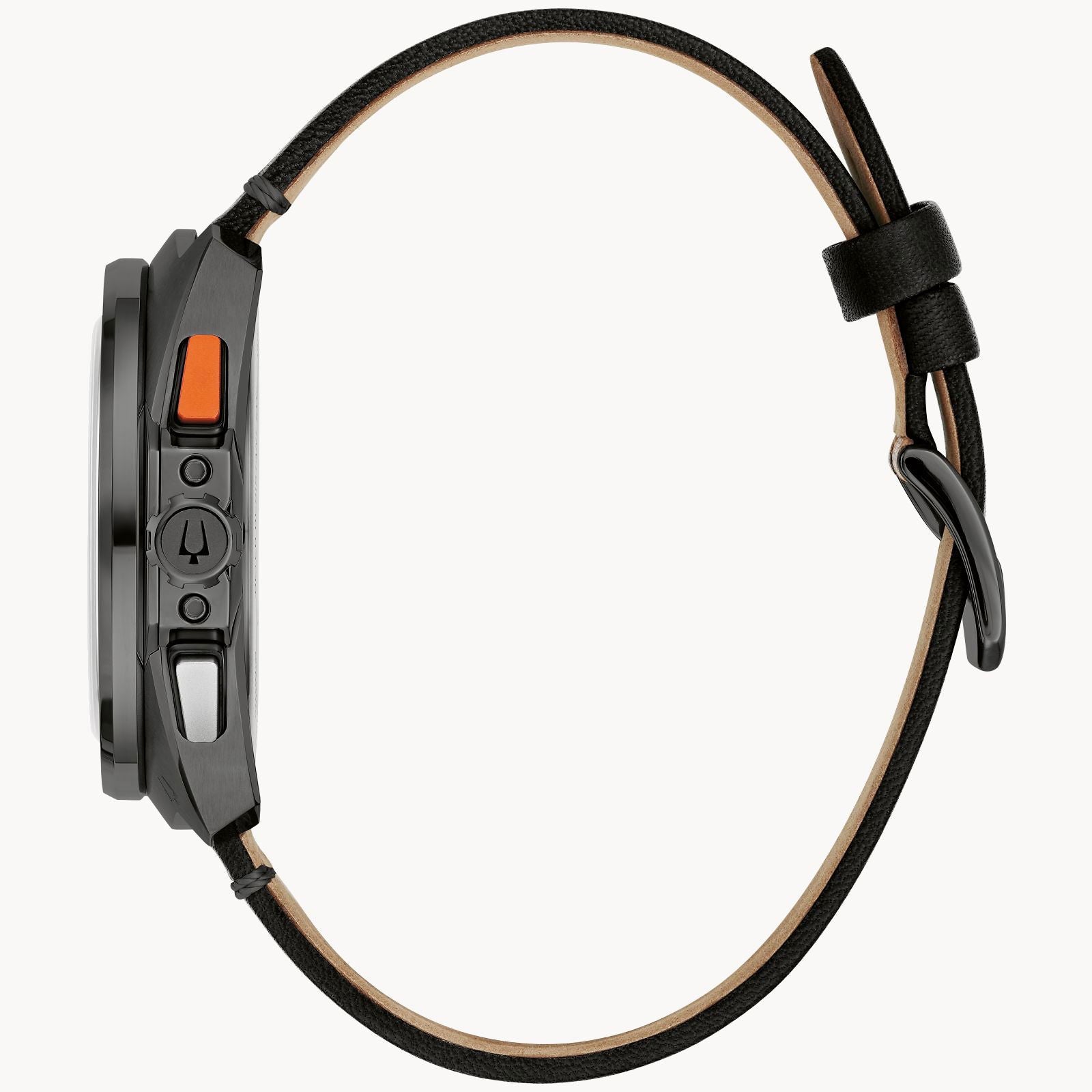 Bulova Men's Racer Chronograph (42mm) Black Dial Leather Strap 98B428