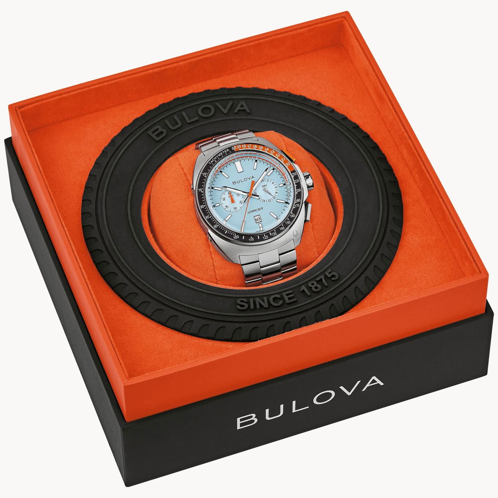 Bulova Racer Chronograph Watch with Light Blue Dial 98B432 | Bijoux Eclore