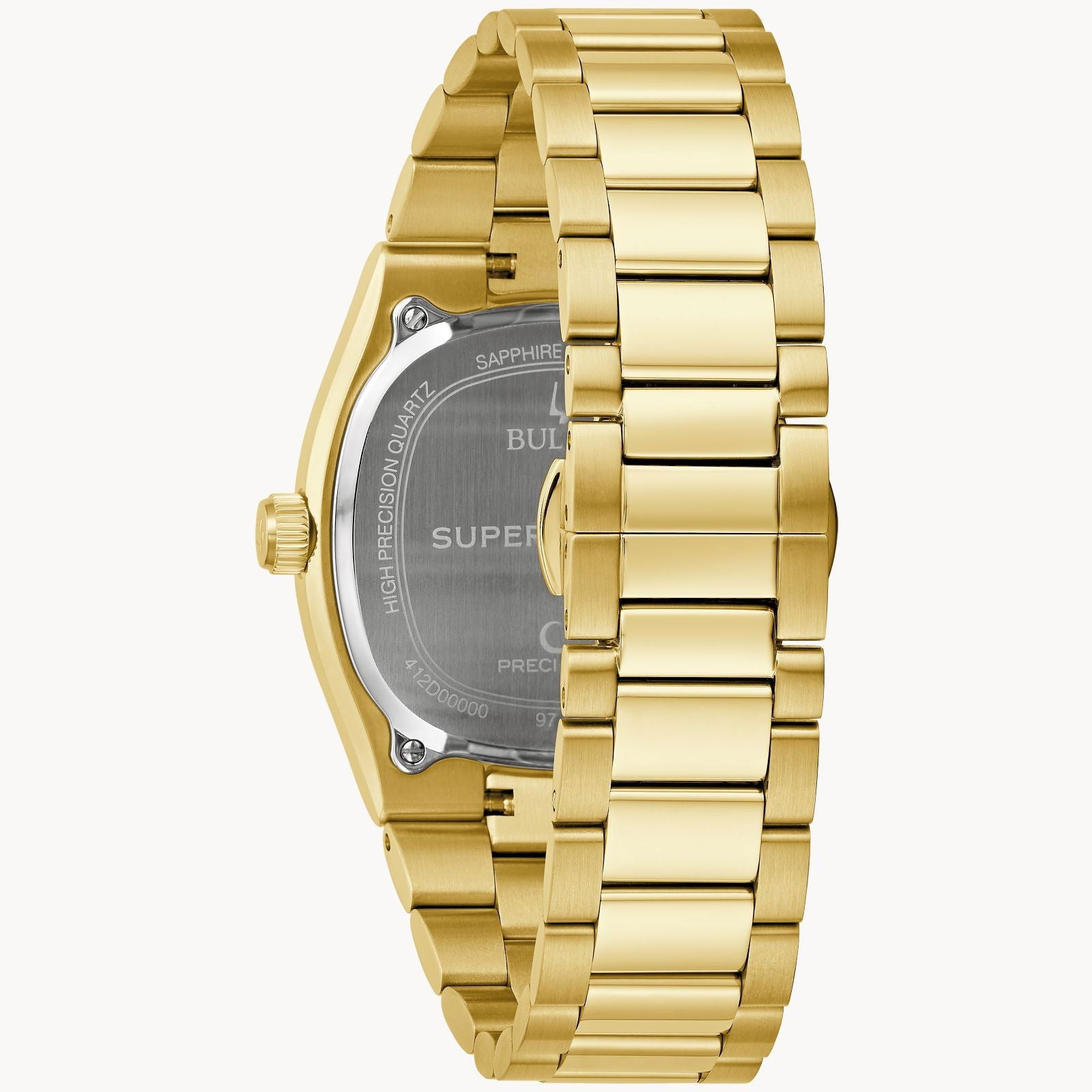 Bulova Super Seville Gold Fluted Bezel Precisionist 38mm Watch 97B223
