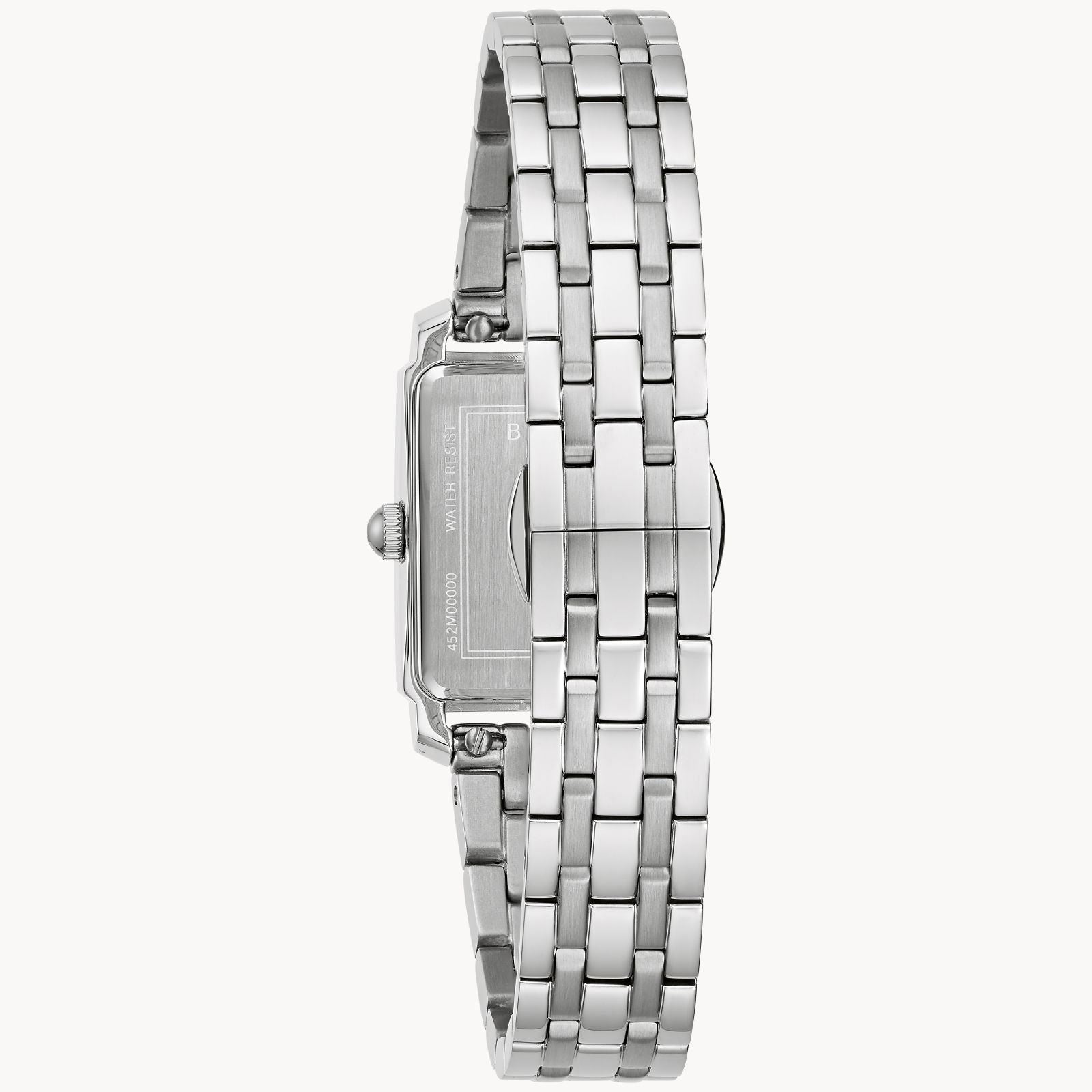 Bulova Sutton Grey Mother-of-Pearl Diamond Dial Stainless Steel Watch 96P252