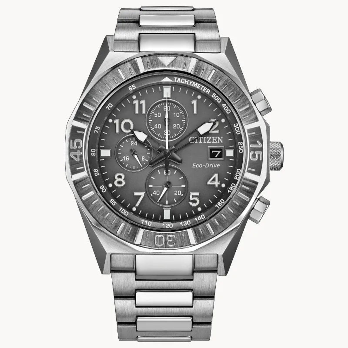 Citizen Eco-Drive Super Titanium Chronograph Grey Dial Watch | CA0890-54H - Bijoux Eclore