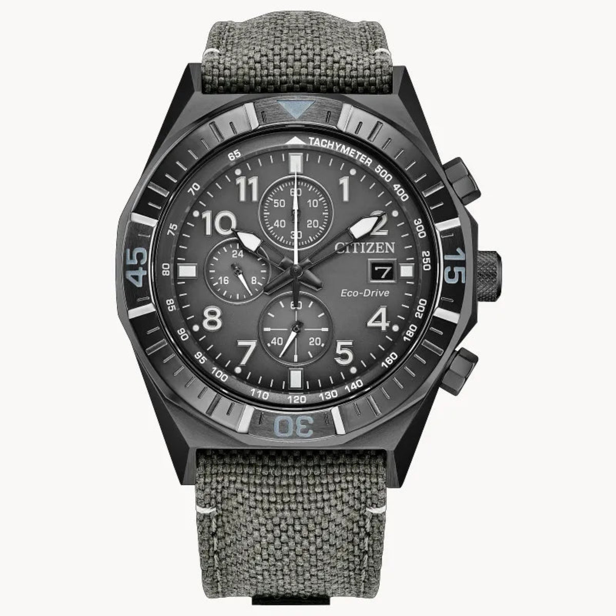 Citizen Eco-Drive Super Titanium Chronograph Men's Nylon Strap Watch | CA0897-04H - Bijoux Eclore