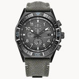 Citizen Eco-Drive Super Titanium Chronograph Men's Black Leather Strap Watch | CA0897-04H