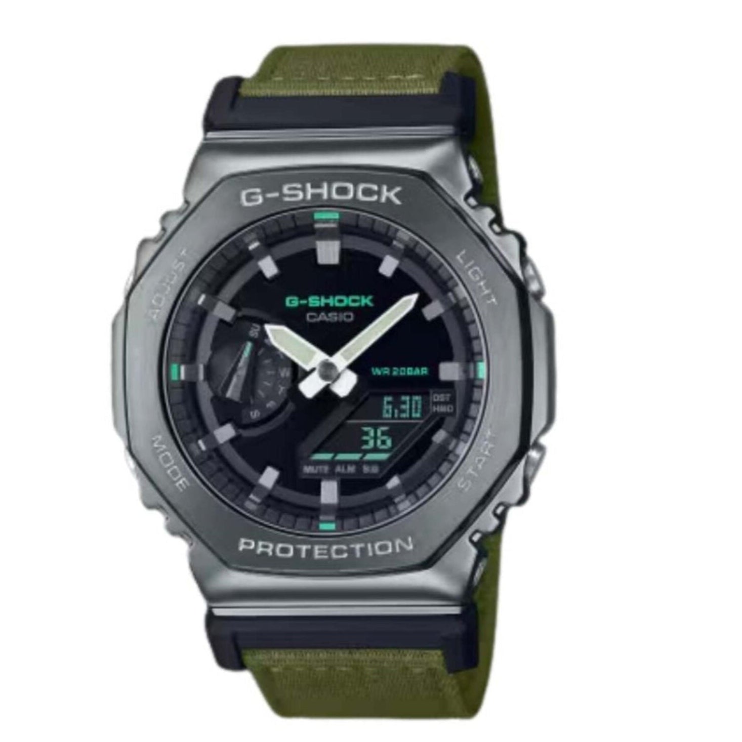 Casio G-Shock Analog Digital Green Cloth Band GM-2100CB-3A - Bijoux Eclore