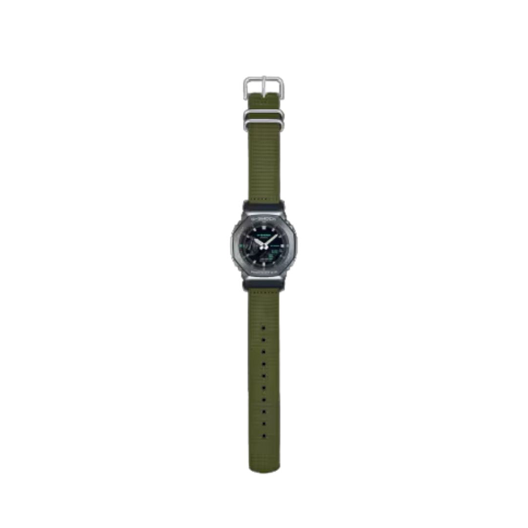Casio G-Shock Analog Digital Green Cloth Band GM-2100CB-3A