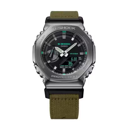 Casio G-Shock Analog Digital Green Cloth Band GM-2100CB-3A