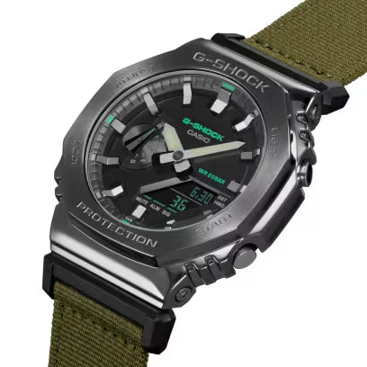 Casio G-Shock Analog Digital Green Cloth Band GM-2100CB-3A