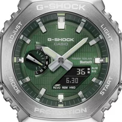 Casio G-Shock G-Steel Green Dial Black Resin Strap Watch GBM2100A-1A3