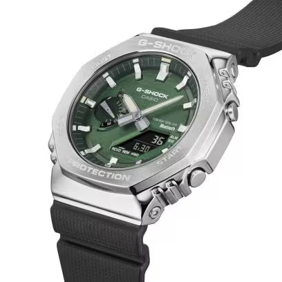 Casio G-Shock G-Steel Green Dial Black Resin Strap Watch GBM2100A-1A3