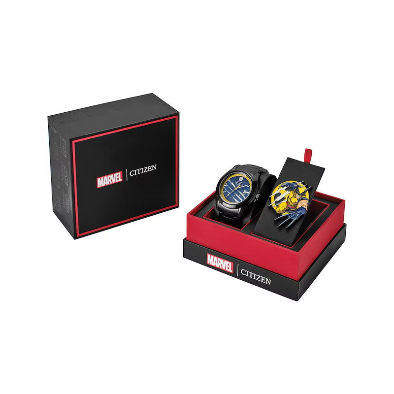 Citizen Marvel SNIKT! Wolverine Men's Watch Boxed Set AW1435-66W