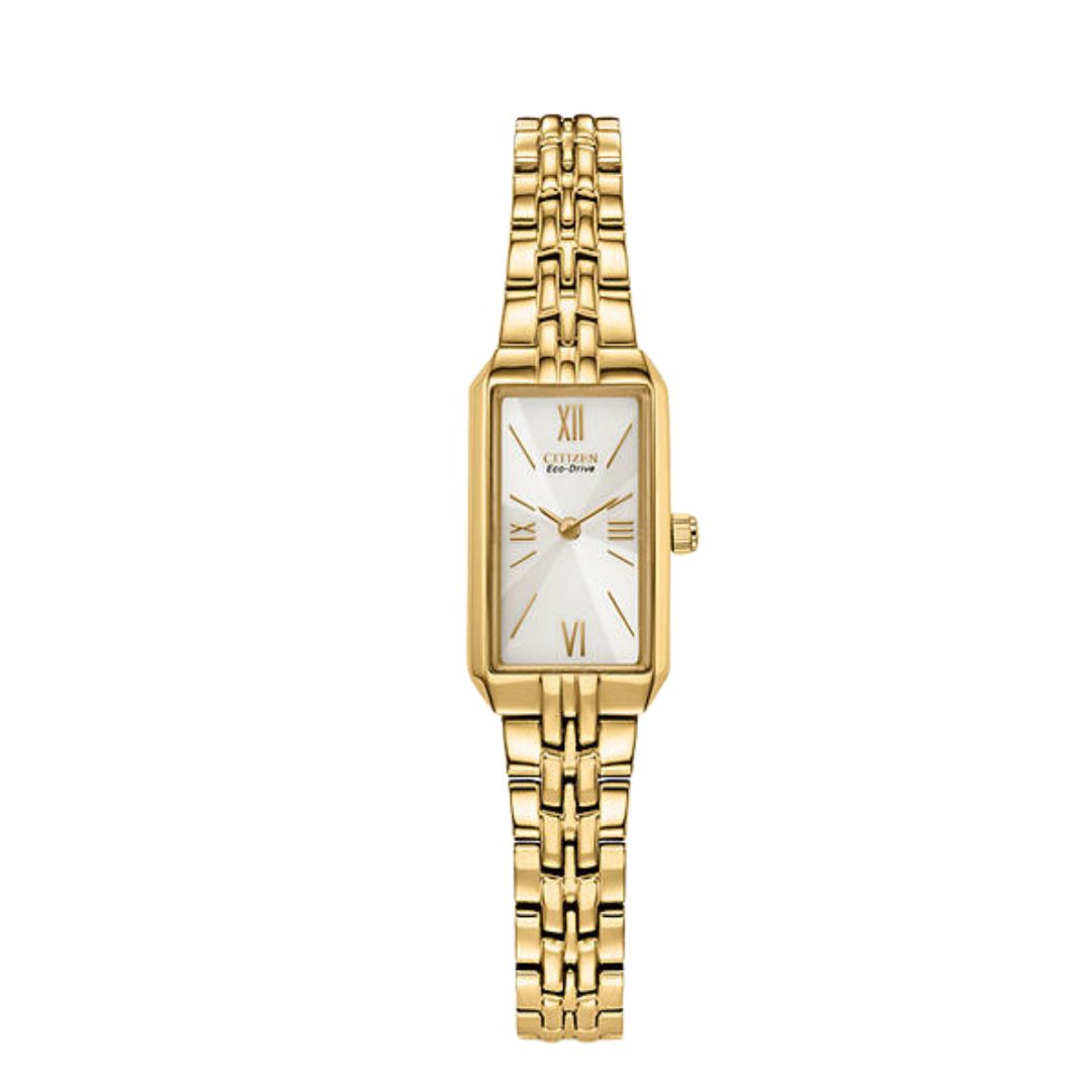 Citizen Women's Eco-Drive Gold Rectangular Bracelet Watch EG2693-51P