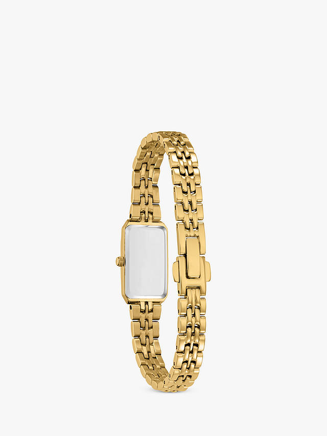 Rectangular Citizen Watch Citizen Women's Eco-Drive Gold Rectangular Bracelet Watch EG2693-51P