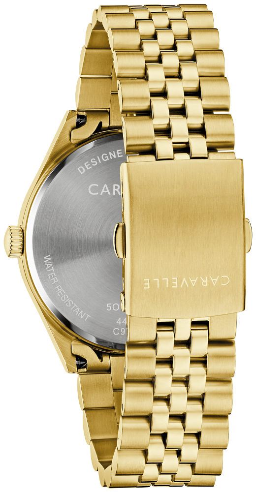 Caravelle by Bulova Vintage Dress Black Dial Stainless Steel Watch 44B132 - Bijoux Eclore