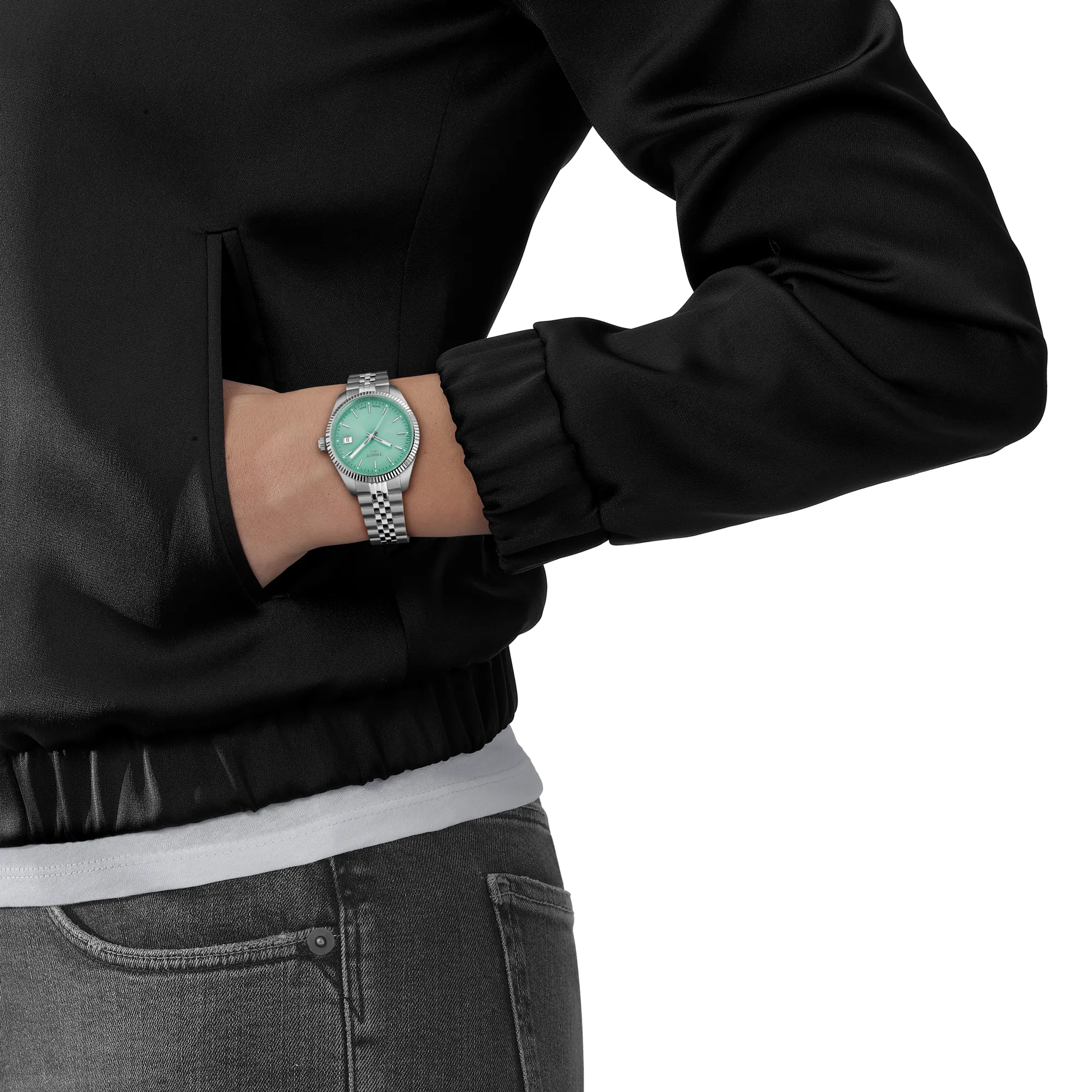 Tissot Ballade green Dial women's watch T156.210.11.091.00 - Bijoux Eclore