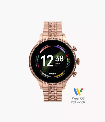 FOSSIL Gen 6 Smartwatch Rose Gold-Tone Stainless Steel FTW6077...