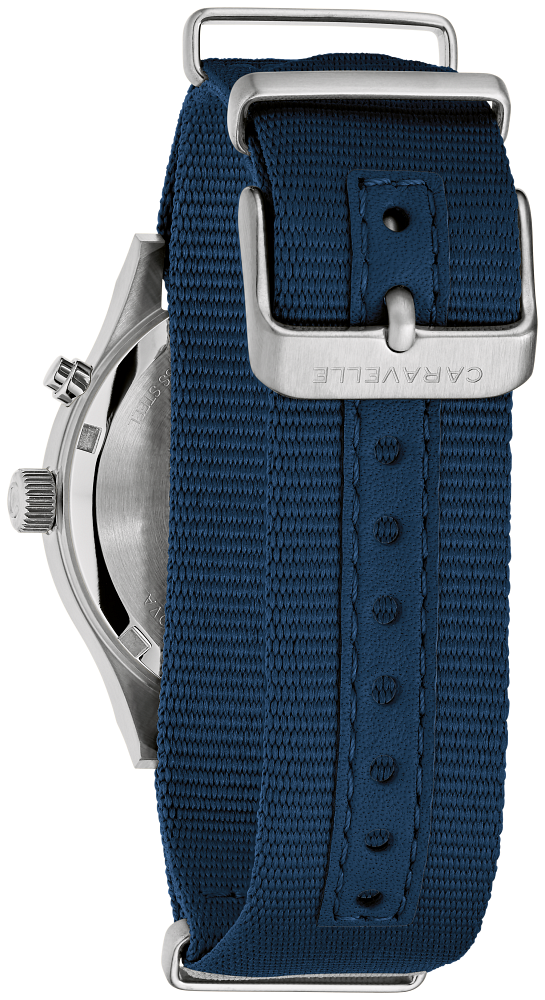Caravelle by Bulova Men’s Field Watch Blue Dial Nylon 43C126 - Bijoux Eclore