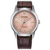 Citizen Eco-Drive Rolan Salmon Dial Brown Leather Strap AW2110-14Z - Bijoux Eclore