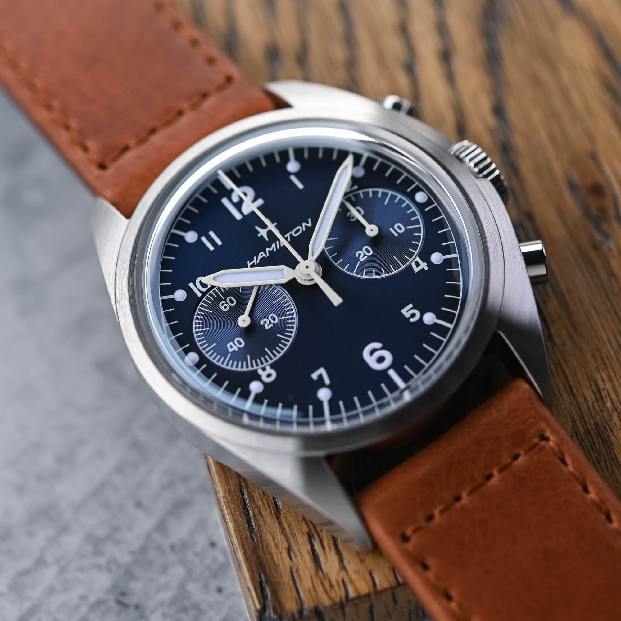 Hamilton H76409540 Khaki Aviation Pilot Pioneer Mechanical Chrono - Bijoux Eclore