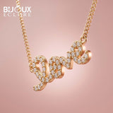 Elegant Diamond Love Pendant Chain in Yellow Gold with Sparkling Statement Design - Bijoux Eclore