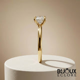 Classic Gold Solitaire Engagement Ring for Women with Round Brilliant Center Stone and Timeless Minimal Design - Bijoux Eclore
