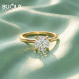 Classic Yellow Gold Solitaire Diamond Ring with Round Cut Center Stone and High-Set Prong Detail - Bijoux Eclore