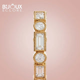 Vintage Style Diamond Ring with Baguette and Round Pattern - Bijoux Eclore
