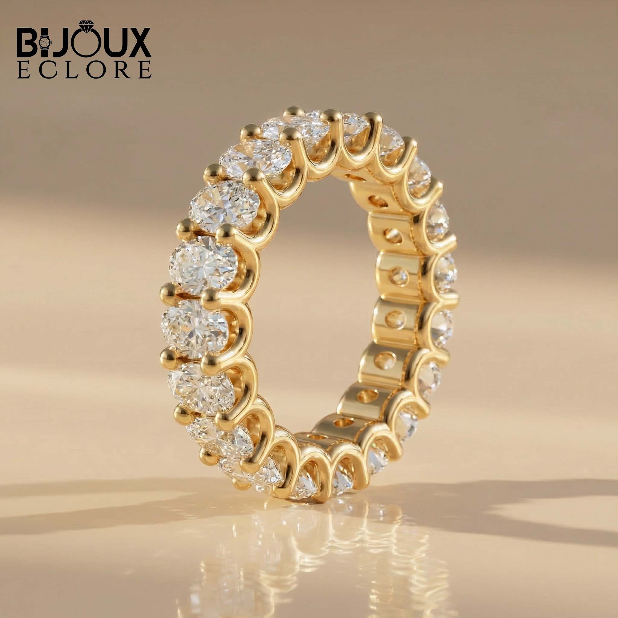 Handcrafted Oval Diamond Eternity Band for a Lifetime of Understated Sophistication Rings - Bijoux Eclore
