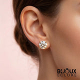 Moissanite Round Cut Earing - Elegant Solitaire Earrings for Women with Secure Screw Backs - Bijoux Eclore