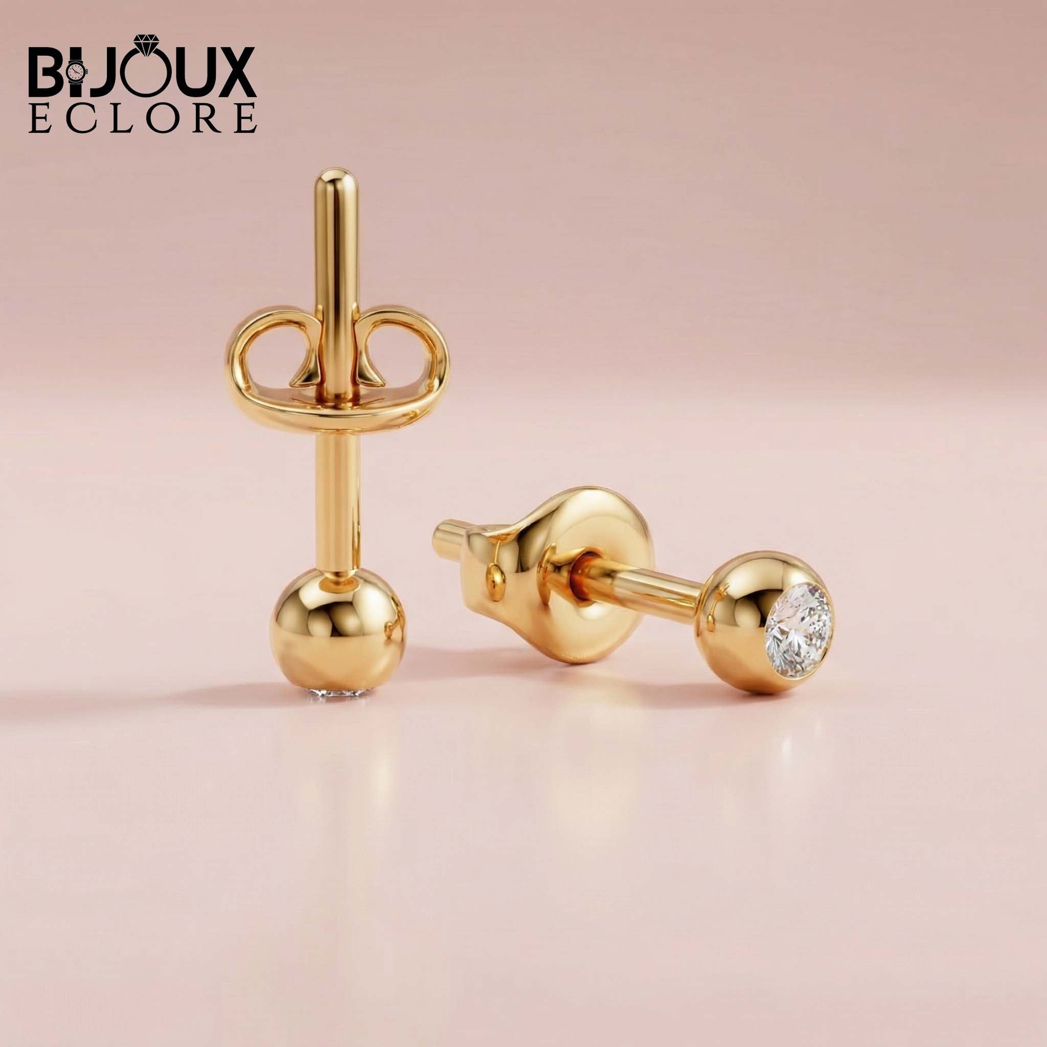 Heirloom-Quality Round Diamond Bezel Studs for a Lifetime of Brilliance Earrings - Bijoux Eclore