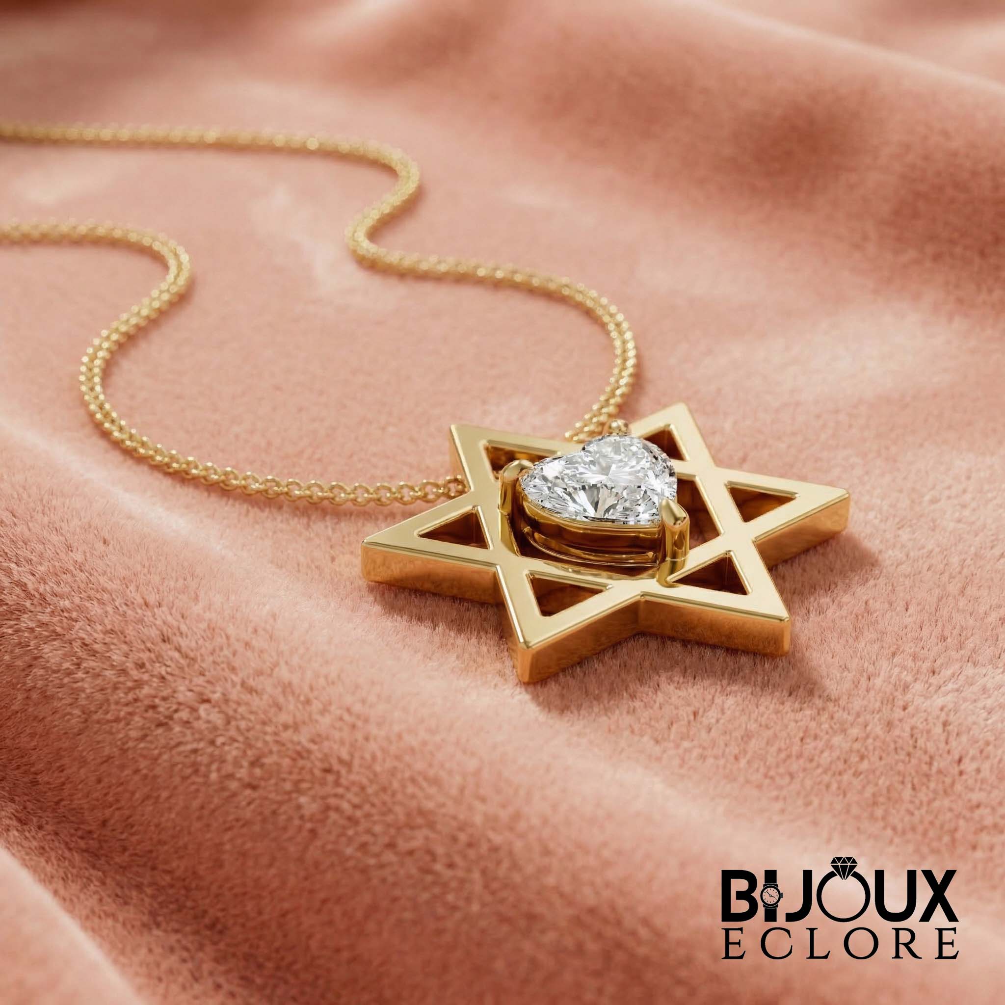 Timeless Gold Star Pendant Necklace for Women with Pear Cut Center Crystal and Sleek Modern Style - Bijoux Eclore