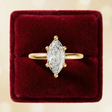 Unique Marquise Engagement Ring – Slim Band Diamond Ring - Bijoux Eclore