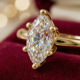 Unique Marquise Engagement Ring – Slim Band Diamond Ring - Bijoux Eclore