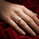 Oval Diamond Ring with Side Stones – Classic Proposal Ring - Bijoux Eclore