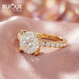 Celeste Royale Round Diamond Engagement Ring with Hidden Halo Sparkle in Yellow Gold - Bijoux Eclore