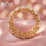Bold Pear Diamond Eternity Ring with High-Polish Gold Detail - Bijoux Eclore