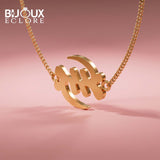 Custom Yellow Gold Necklace with Calligraphy Design - Bijoux Eclore