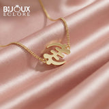 Custom Yellow Gold Necklace with Calligraphy Design - Bijoux Eclore