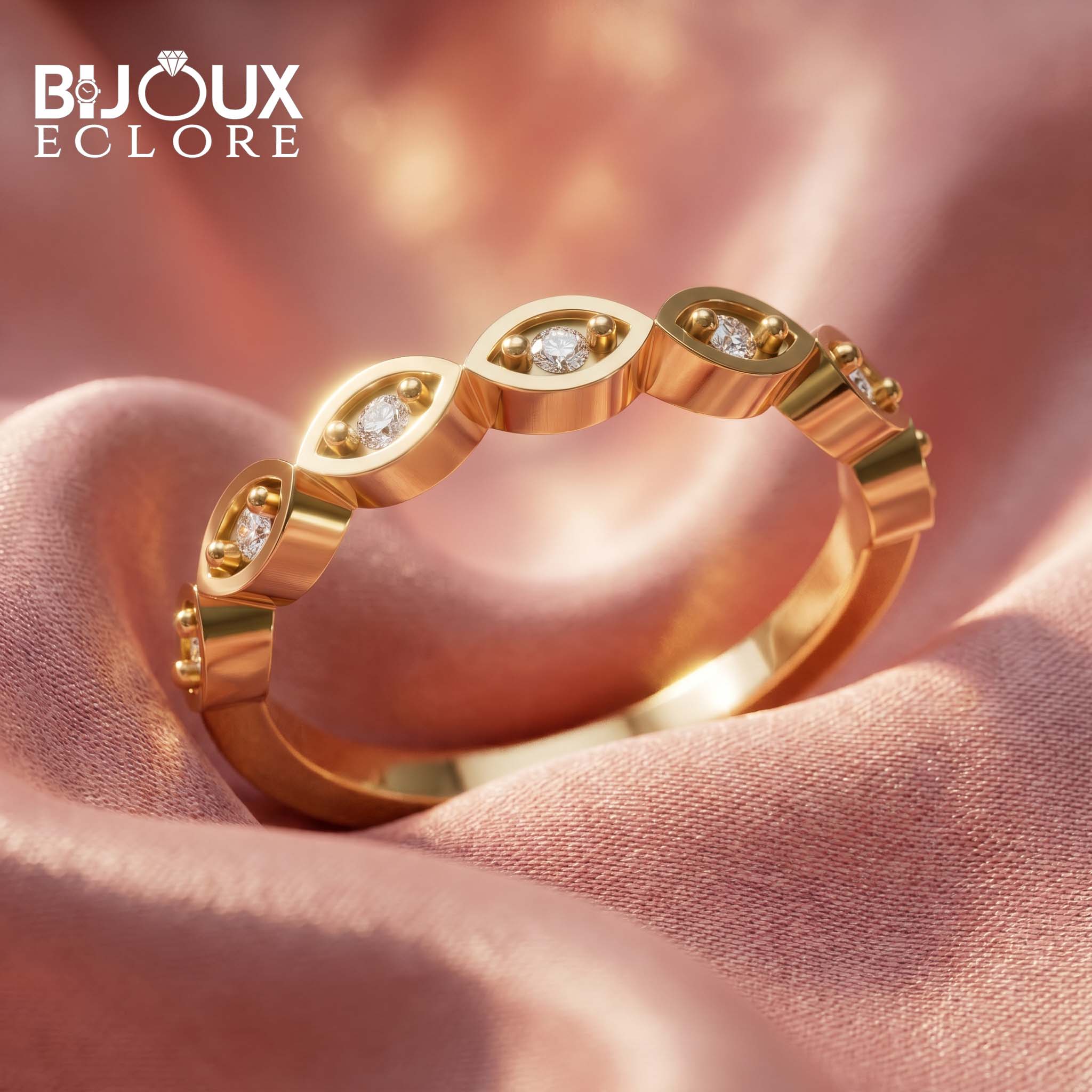 Luxury Minimal Diamond Ring with Marquise Detail - Bijoux Eclore