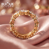 Arabella Crown Marquise Diamond Eternity Ring in High-Polish Yellow Gold - Bijoux Eclore