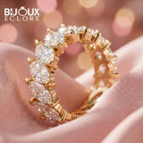 Celeste Empress Oval Diamond Band with Sculpted Claw-Prong Gold Elegance - Bijoux Eclore