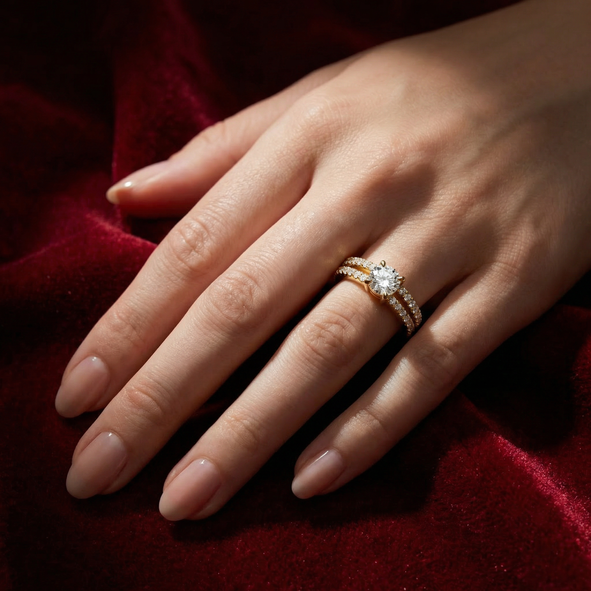 Halo Diamond Engagement Ring 14K Gold – 1.19 CT Round Diamond Ring - Bijoux Eclore