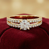 Halo Diamond Engagement Ring 14K Gold – 1.19 CT Round Diamond Ring - Bijoux Eclore