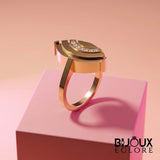 Timeless Elegance Ring Featuring Layered Gold and Diamond Row - Bijoux Eclore