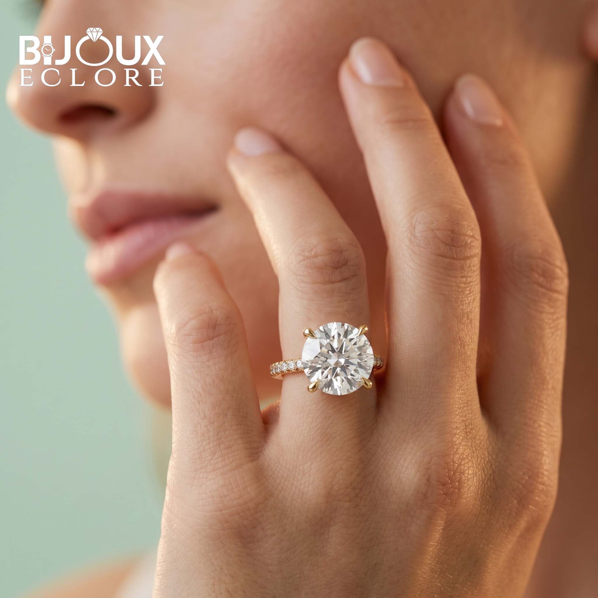 Celeste Royale Oval Diamond Engagement Ring with Hidden Halo Sparkle in Yellow Gold - Bijoux Eclore