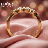 Bezel Set Diamond Bar Ring with Sleek Gold Finish - Bijoux Eclore